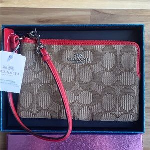 Coach Corner Zip Wristlet